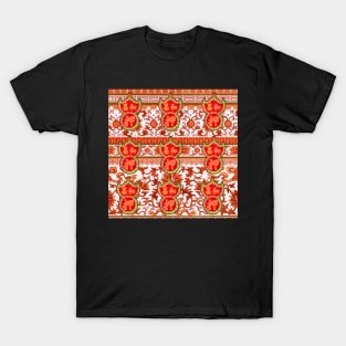 Vintage Pawn Shop Neon Sign Orange Floral Pattern- Retro Hong Kong T-Shirt